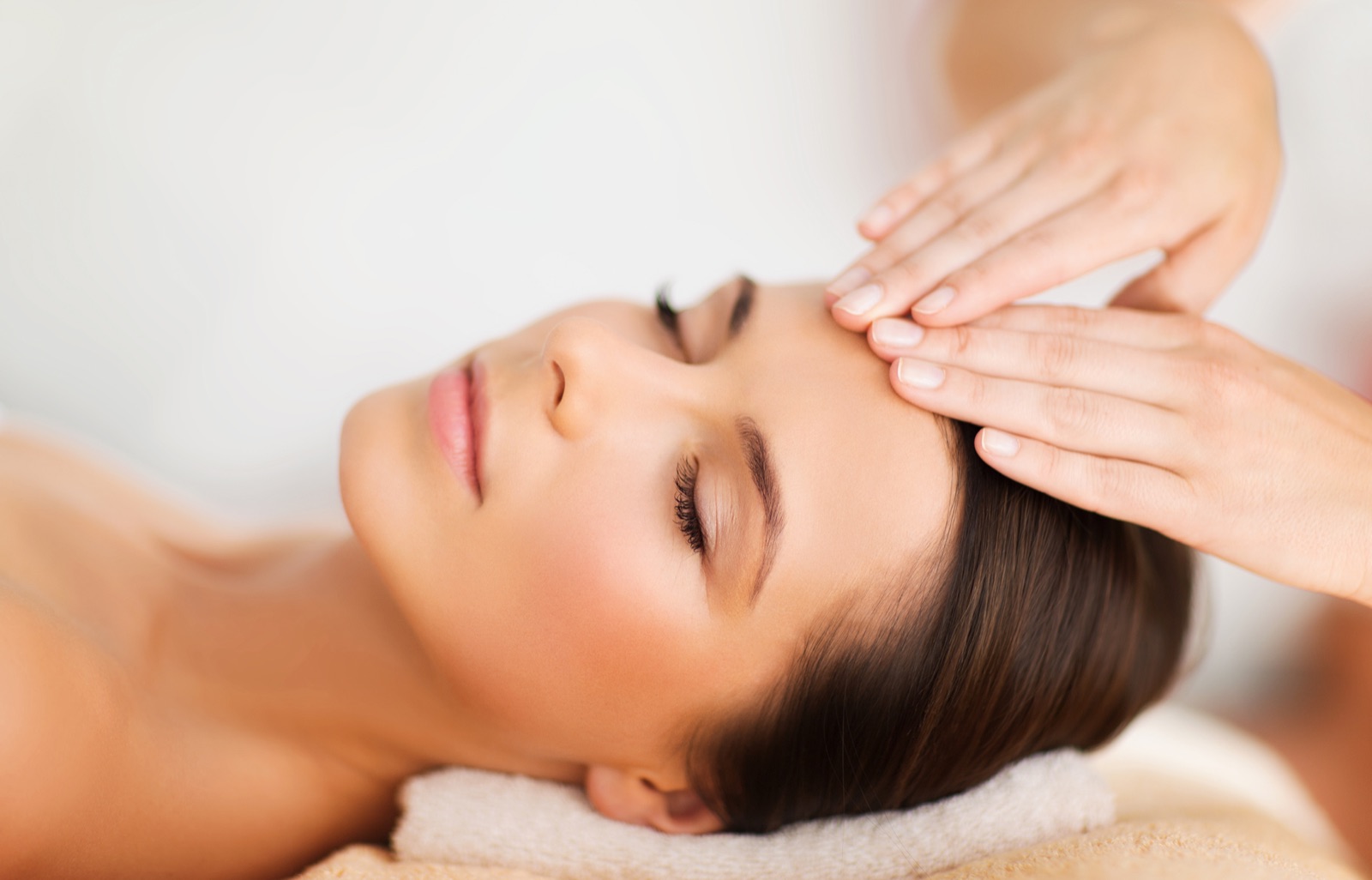 Facial treatment in a spa setting